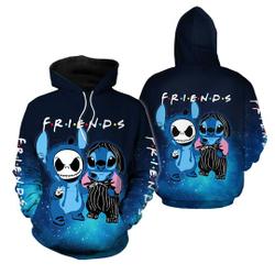 Stitch And Jack Skellington Hoodie, Cute Stitch Friends Hoodie