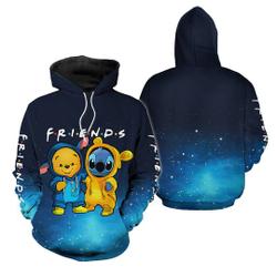 Stitch And Pooh Hoodie, Stitch Friend Hoodie, Winnie The Pooh 3D Hoodie