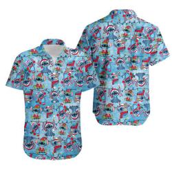 Stitch Christmas Light Hawaiian Shirt, Merry Stitchmas Hawaii Shirt Gift For Your Girlfriend Boyfriend Gift For Love Gift For Friend Best Valentine Present Holiday Gift