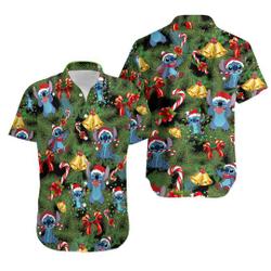 Stitch Hawaiian Shirt, Christmas Stitch Hawaii Shirt Gift For Your Girlfriend Boyfriend Gift For Love Gift For Friend Best Valentine Present Holiday Gift