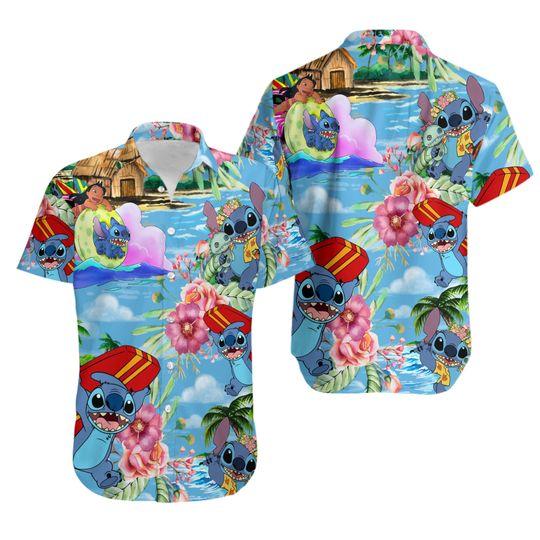 Stitch Hawaiian Shirt, Lilo and Stitch Beach Shirt Gift For Your Girlfriend Boyfriend Gift For Love Gift For Friend Best Valentine Present Holiday Gift