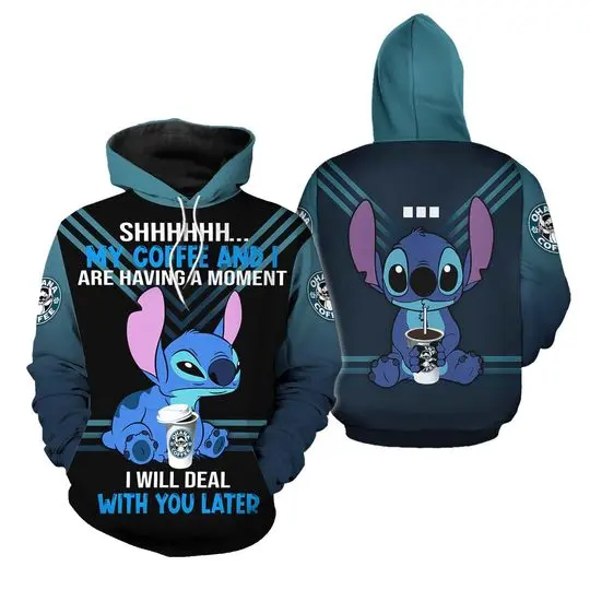 Stitch Ohana Hoodie, Stitch Hoodie, Stitch Coffee Hoodies, Stitch Lover Gifts