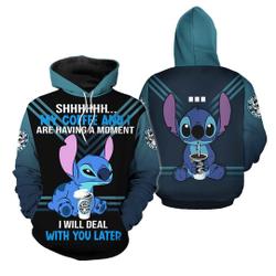 Stitch Ohana Hoodie, Stitch Hoodie, Stitch Coffee Hoodies, Stitch Lover Gifts