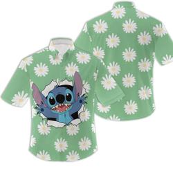 Stitch Shirt, Cute Stitch Face Hawaiian Shirt Gift For Your Girlfriend Boyfriend Gift For Love Gift For Friend Best Valentine Present Holiday Gift