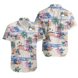 Stitch Shirt, Stitch And Angel Hawaiian Shirt Gift For Your Girlfriend Boyfriend Gift For Love Gift For Friend Best Valentine Present Holiday Gift