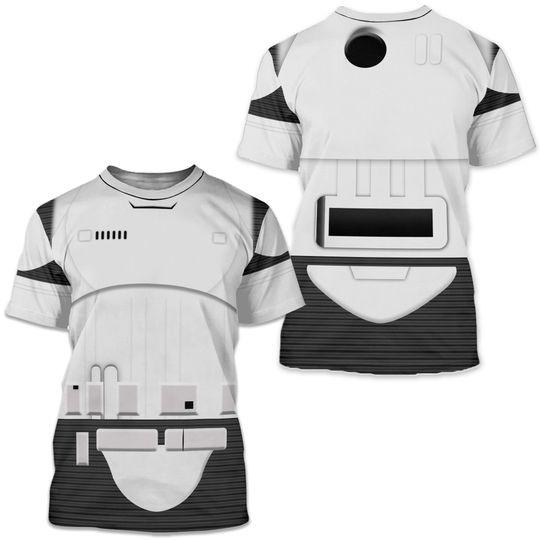 Stormtrooper Costume, Disney Star Wars Cosplay Costume 3D T-shirt Meaningful Gift For Family Gift For Boyfriend Valentine Gift