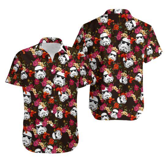 Stormtrooper Floral Pattern Star Wars Hawaiian Shirt Gift For Your Girlfriend Boyfriend Gift For Love Gift For Friend Best Valentine Present Holiday Gift