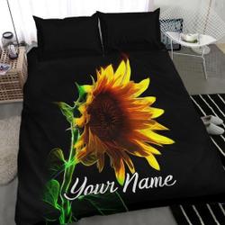 Sunflower Custom Name Bedding Set Gift For Your Girlfriend Boyfriend Gift For Love Gift For Friend Best Valentine Present Holiday Gift