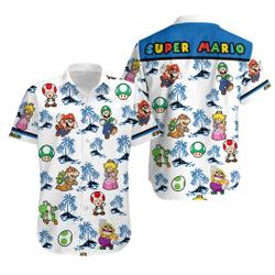 Super Mario Hawaiian Shirt, Super Mario Shirt, Mario Shirt Men Gift For Your Girlfriend Boyfriend Gift For Love Gift For Friend Best Valentine Present Holiday Gift