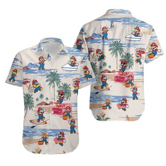 Super Mario Shirt, Mario Hawaiian Shirt Gift For Your Girlfriend Boyfriend Gift For Love Gift For Friend Best Valentine Present Holiday Gift