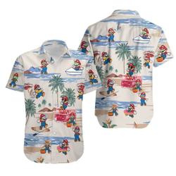 Super Mario Shirt, Mario Hawaiian Shirt Gift For Your Girlfriend Boyfriend Gift For Love Gift For Friend Best Valentine Present Holiday Gift