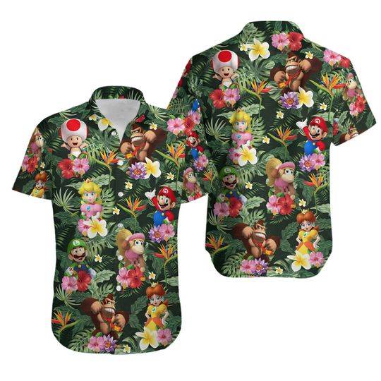 Super Mario Shirt, Mario Hawaiian Shirt Gift For Your Girlfriend Boyfriend Gift For Love Gift For Friend Best Valentine Present Holiday Gift
