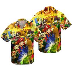 Super Mario Universal 3D All Printed Hawaiian Shirt Gift For Your Girlfriend Boyfriend Gift For Love Gift For Friend Best Valentine Present Holiday Gift