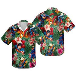 Superhero Hawaiian Tee Shirt, Hawaiian Shirt for men, Hawaiian Shirt Gift For Your Girlfriend Boyfriend Gift For Love Gift For Friend Best Valentine Present Holiday Gift