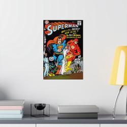 Superman vs Flash Vintage Comic Cover Poster Meaningful Gift For Family Gift For Boyfriend Valentine Gift Birthday Gift Holiday Gift