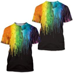 T-shirt 3D Graphic Prints Rainbow Short Sleeve Casual Tops Cartoon Meaningful Gift For Family Gift For Boyfriend Valentine Gift