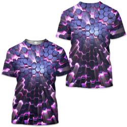 T-shirt 3D Print 3D Rivet Mesh Short Sleeve Casual Tops Sportswear Sports Meaningful Gift For Family Gift For Boyfriend Valentine Gift