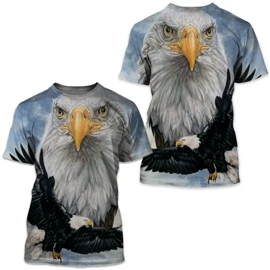 T shirt 3D Print Graphic Eagle Print Short Sleeve Party Tops Meaningful Gift For Family Gift For Boyfriend Valentine Gift