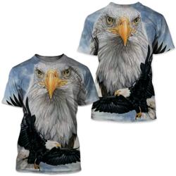 T shirt 3D Print Graphic Eagle Print Short Sleeve Party Tops Meaningful Gift For Family Gift For Boyfriend Valentine Gift