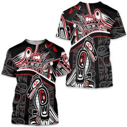 Raven Haida Art Symbolism Printed Pacific Northwest 3D T-Shirt Meaningful Gift For Family Gift For Boyfriend Valentine Gift
