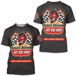 Speed Demon Motorcycle Engine Vintage Motor Oil Motorcycles 3D T-shirt Meaningful Gift For Family Gift For Boyfriend Valentine Gift