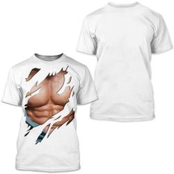 T-shirt Graphic Muscle Print Tops White For Men Meaningful Gift For Family Gift For Boyfriend Valentine Gift