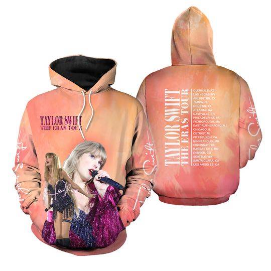 Taylor Eras Tour Two Sided with Album names 3D Hoodie