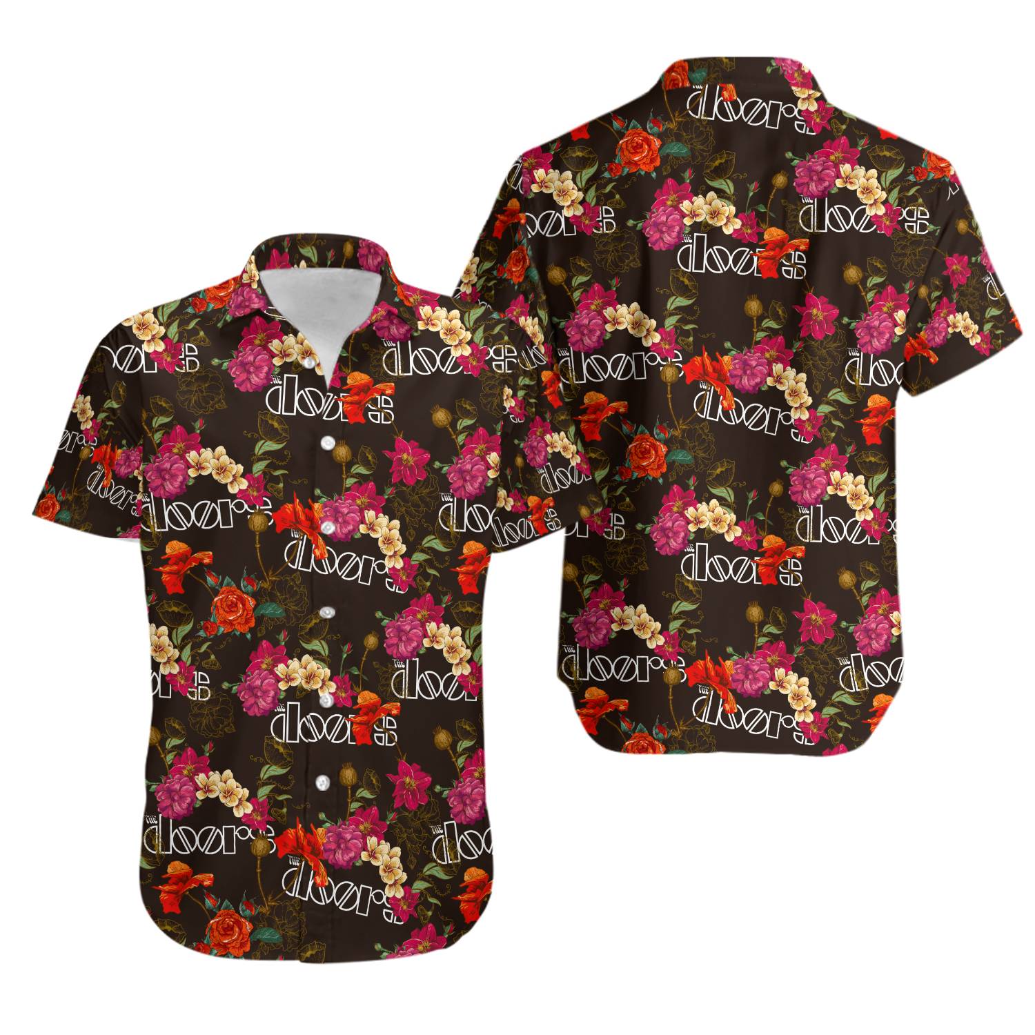The Doors Stones Button Up Shirts, The Doors Hawaiian Shirts Gift For Your Girlfriend Boyfriend Gift For Love Gift For Friend Best Valentine Present Holiday Gift
