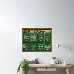 The Laws Of Cycling Poster Meaningful Gift For Family Gift For Boyfriend Valentine Gift Birthday Gift Holiday Gift