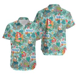 The Little Mermaid Hawaiian Shirt, Hawaiian Shirt Vintage Shirt Gift For Your Girlfriend Boyfriend Gift For Love Gift For Friend Best Valentine Present Holiday Gift