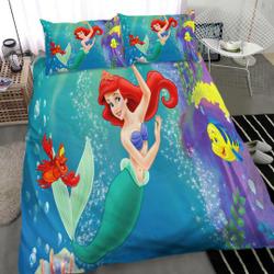 The Little Mermaid Three Piece Printed Fashion Pattern Bedding Set Gift For Your Girlfriend Boyfriend Gift For Love Gift For Friend Best Valentine Present Holiday Gift