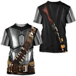 The Mandalorian Star Wars Gray Black Costume T-shirts Meaningful Gift For Family Gift For Boyfriend Valentine Gift