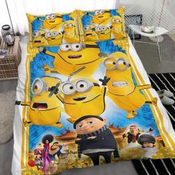The Minions pattern Bedding Set Gift For Your Girlfriend Boyfriend Gift For Love Gift For Friend Best Valentine Present Holiday Gift