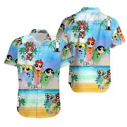 The Powerpuff Girls Surfing Hawaiian Shirt Gift For Your Girlfriend Boyfriend Gift For Love Gift For Friend Best Valentine Present Holiday Gift
