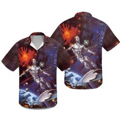 The Silver Surfer Hawaiian Shirt, Silver Surfer Hawai Shirt Gift For Your Girlfriend Boyfriend Gift For Love Gift For Friend Best Valentine Present Holiday Gift