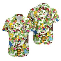 The Simpsons Tropical Hawaiian Shirt,  Summer Beach Trip Family Hawaiian Shirt, Aloha Hawaiian Beach Shirt Gift For Your Girlfriend Boyfriend Gift For Love Gift For Friend Best Valentine Present Holiday Gift