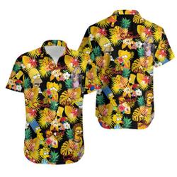The Simpsons Tropical Hawaiian Shirt, Summer Beach Trip Family Hawaiian Shirt, Aloha Hawaiian Beach Shirt Gift For Your Girlfriend Boyfriend Gift For Love Gift For Friend Best Valentine Present Holiday Gift