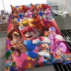 The Super Mario Bros Movie Bedding Set Gift For Your Girlfriend Boyfriend Gift For Love Gift For Friend Best Valentine Present Holiday Gift