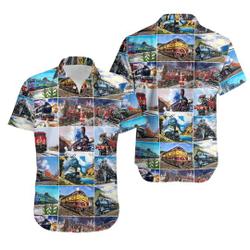 The train pattern 3D All Over print Hawaiian Shirt Gift For Your Girlfriend Boyfriend Gift For Love Gift For Friend Best Valentine Present Holiday Gift