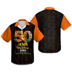 Tigger Orange Black 50th Anniversary Glitter Castle Hawaiian Shirt Gift For Your Girlfriend Boyfriend Gift For Love Gift For Friend Best Valentine Present Holiday Gift