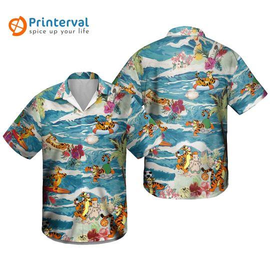 Tigger Winnie the Pooh Summer Hawaiian Shirt Gift For Your Girlfriend Boyfriend Gift For Love Gift For Friend Best Valentine Present Holiday Gift