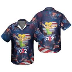 Tinker bell 4th July American Flag Hawaii shirt Gift For Your Girlfriend Boyfriend Gift For Love Gift For Friend Best Valentine Present Holiday Gift