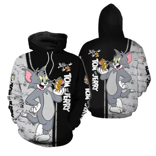 Tom And Jerry Hoodie, Tom & Jerry cartoon 3D Hoodie