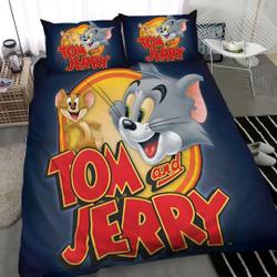 Tom and Jerry Single/Double/King Bed Quilt Cover Set Gift For Your Girlfriend Boyfriend Gift For Love Gift For Friend Best Valentine Present Holiday Gift