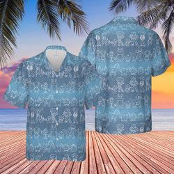 Toy Story Line Drawings - Disney Inspired Men's Button Hawaiian Shirt Gift For Your Girlfriend Boyfriend Gift For Love Gift For Friend Best Valentine Present Holiday Gift