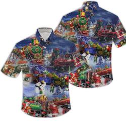 Train to Christmas Hawaiian Shirt Gift For Your Girlfriend Boyfriend Gift For Love Gift For Friend Best Valentine Present Holiday Gift