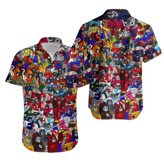 Transformer 80s Colorful Hawaiian Shirt Gift For Your Girlfriend Boyfriend Gift For Love Gift For Friend Best Valentine Present Holiday Gift