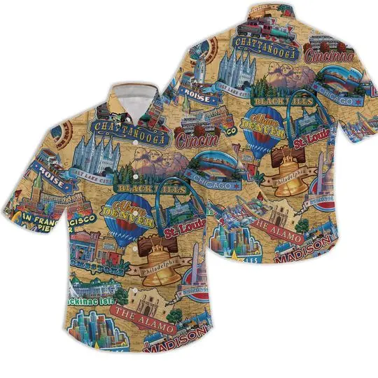 Travel In America Hawaiian Shirt Gift For Your Girlfriend Boyfriend Gift For Love Gift For Friend Best Valentine Present Holiday Gift