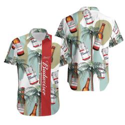 Tropical Coconut Tree Budweiser Hawaii Shirt Gift For Your Girlfriend Boyfriend Gift For Love Gift For Friend Best Valentine Present Holiday Gift