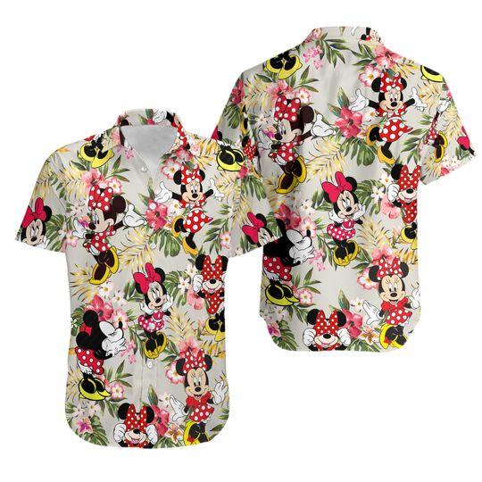 Tropical Cute Minnie Mouse Hawaiian Shirt Gift For Your Girlfriend Boyfriend Gift For Love Gift For Friend Best Valentine Present Holiday Gift